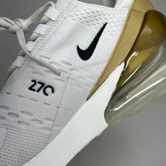 NIKE W Air Max 270 Foam Insole Mesh Sneakers Women's Sz 7 White Gold DZ77736 001 - Picture 10 of 12